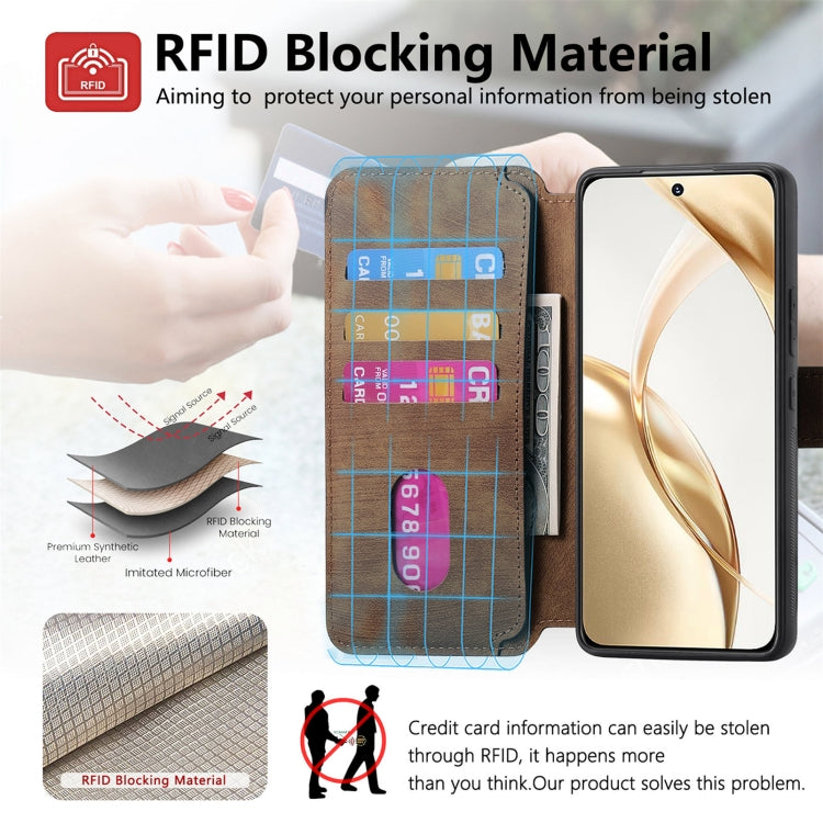 For Honor 200 CaseNeo MagSafe RFID Anti-theft Retro Leather Phone Case(Brown)