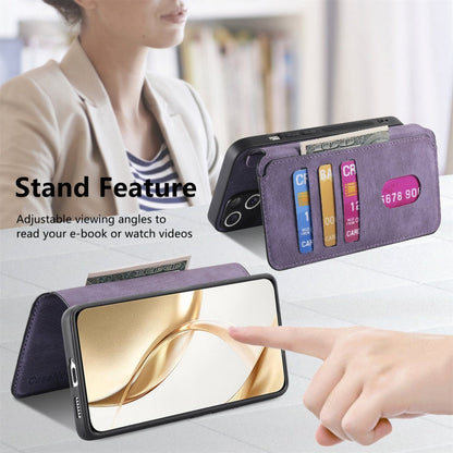 For Honor 200 CaseNeo MagSafe RFID Anti-theft Retro Leather Phone Case(Purple)