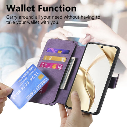 For Honor 200 CaseNeo MagSafe RFID Anti-theft Retro Leather Phone Case(Purple)