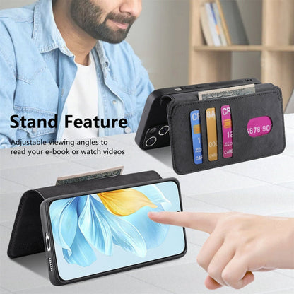 For Honor 200 Lite Global CaseNeo MagSafe RFID Anti-theft Retro Leather Phone Case(Black)