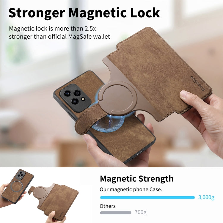 For Honor 200 Lite Global CaseNeo MagSafe RFID Anti-theft Retro Leather Phone Case(Brown)