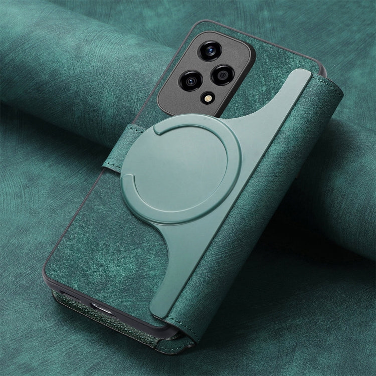 For Honor 200 Lite Global CaseNeo MagSafe RFID Anti-theft Retro Leather Phone Case(Green)