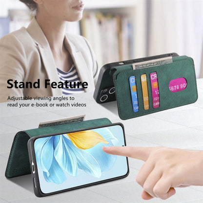 For Honor 200 Lite Global CaseNeo MagSafe RFID Anti-theft Retro Leather Phone Case(Green)