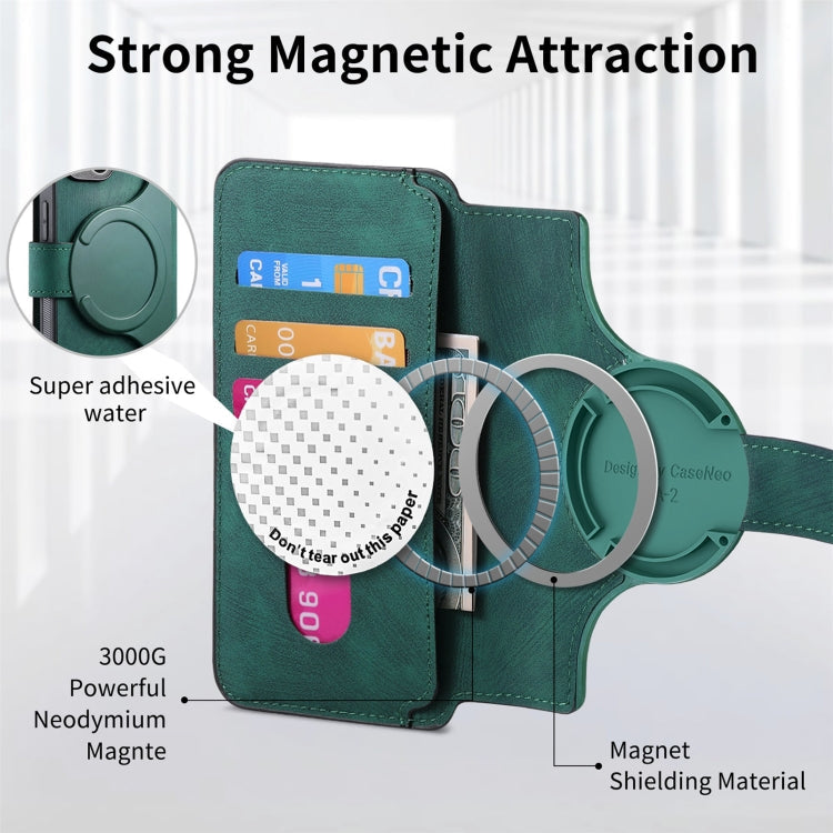 For Honor 200 Lite Global CaseNeo MagSafe RFID Anti-theft Retro Leather Phone Case(Green)