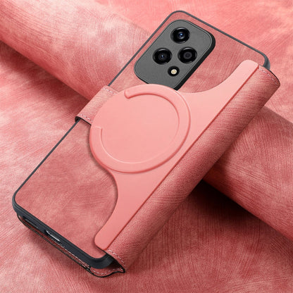 For Honor 200 Lite Global CaseNeo MagSafe RFID Anti-theft Retro Leather Phone Case(Pink)
