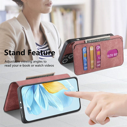 For Honor 200 Lite Global CaseNeo MagSafe RFID Anti-theft Retro Leather Phone Case(Pink)
