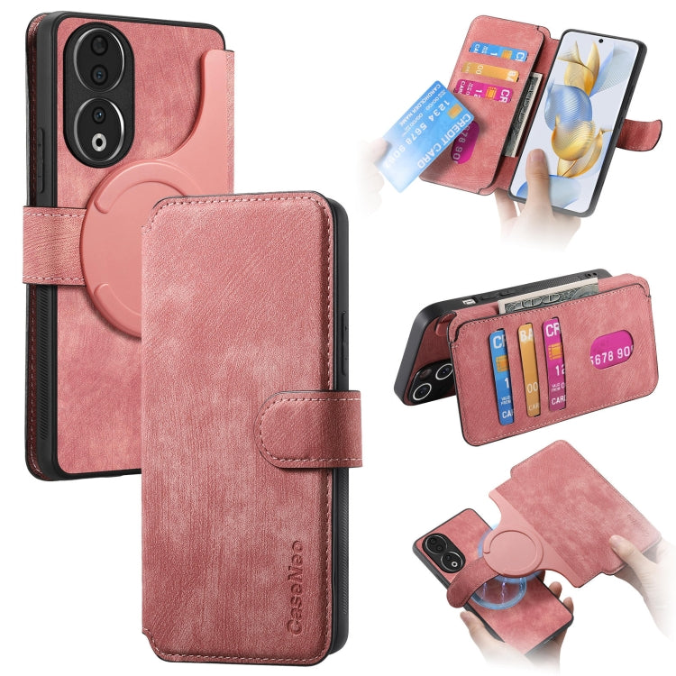 For Honor 90 CaseNeo MagSafe RFID Anti-theft Retro Leather Phone Case(Pink)