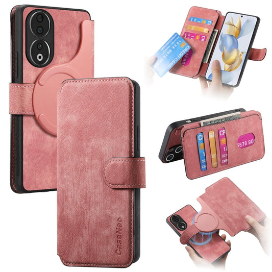 For Honor 90 CaseNeo MagSafe RFID Anti-theft Retro Leather Phone Case(Pink)