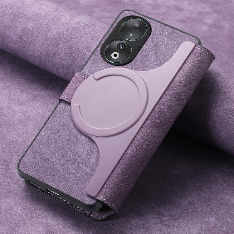 For Honor 90 CaseNeo MagSafe RFID Anti-theft Retro Leather Phone Case(Purple)