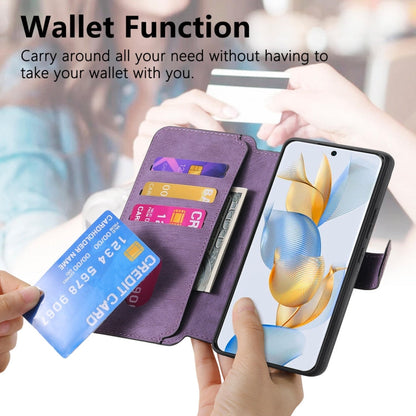 For Honor 90 CaseNeo MagSafe RFID Anti-theft Retro Leather Phone Case(Purple)