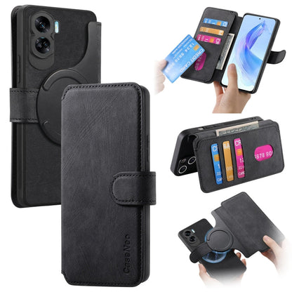 Pour Honor 90 Lite ÉtuiCoque de téléphone en cuir rétro avec protection RFID et MagSafe pour Honor 90 Lite (Noir)