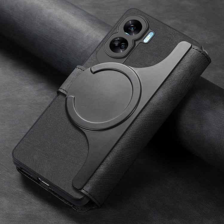 Pour Honor 90 Lite ÉtuiCoque de téléphone en cuir rétro avec protection RFID et MagSafe pour Honor 90 Lite (Noir)