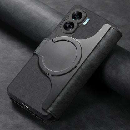 Pour Honor 90 Lite ÉtuiCoque de téléphone en cuir rétro avec protection RFID et MagSafe pour Honor 90 Lite (Noir)