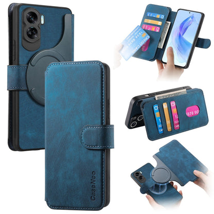 Coque pour Honor 90 LiteÉtui de téléphone en cuir rétro avec MagSafe et protection RFID anti-vol (Bleu)