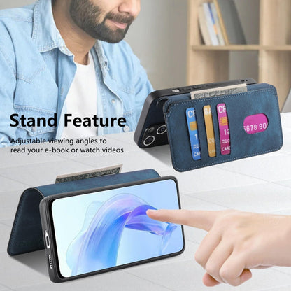Coque pour Honor 90 LiteÉtui de téléphone en cuir rétro avec MagSafe et protection RFID anti-vol (Bleu)