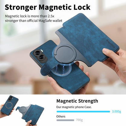 Coque pour Honor 90 LiteÉtui de téléphone en cuir rétro avec MagSafe et protection RFID anti-vol (Bleu)