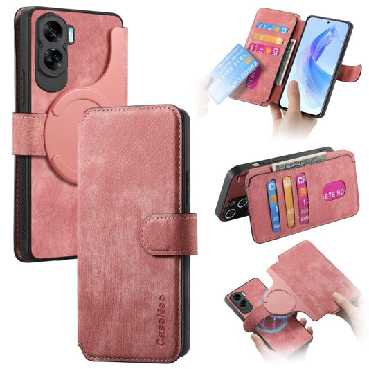 For Honor 90 Lite CaseNeo MagSafe RFID Anti-theft Retro Leather Phone Case(Pink)