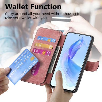 Coque Pour Honor 90 LiteÉtui de Téléphone en Cuir Rétro avec MagSafe et RFID Antivol (Rose)