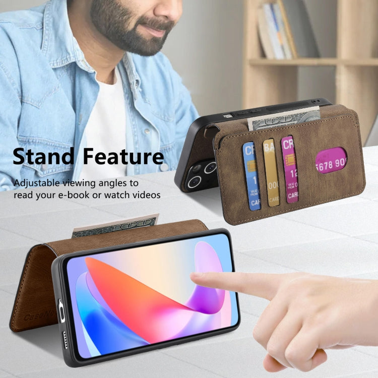For Honor X6a CaseNeo MagSafe RFID Anti-theft Retro Leather Phone Case(Brown)