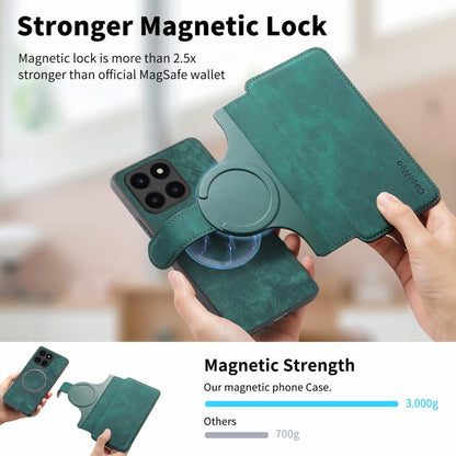 Pour Étui Honor X6a Étui de téléphone en cuir rétro avec MagSafe et protection RFID anti-vol (Vert)
