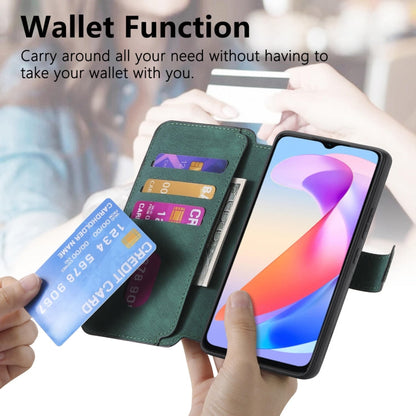 Pour Étui Honor X6a Étui de téléphone en cuir rétro avec MagSafe et protection RFID anti-vol (Vert)