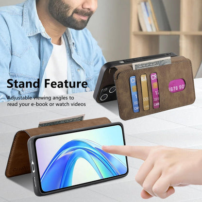 For Honor X7b CaseNeo MagSafe RFID Anti-theft Retro Leather Phone Case(Brown)