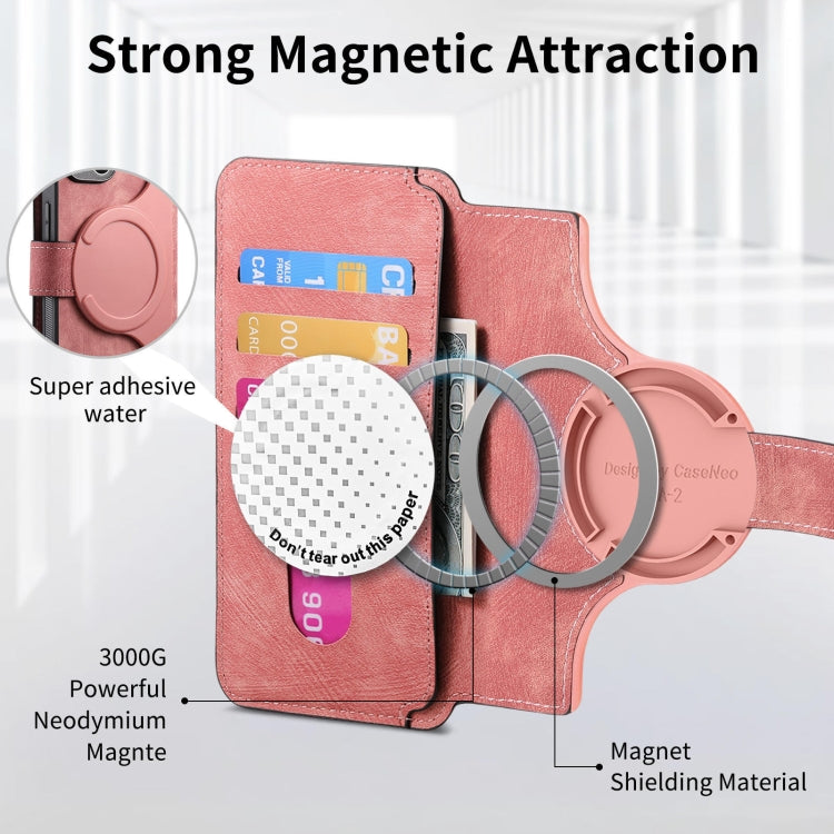 For Honor X7b CaseNeo MagSafe RFID Anti-theft Retro Leather Phone Case(Pink)