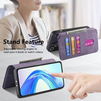 For Honor X7b CaseNeo MagSafe RFID Anti-theft Retro Leather Phone Case(Purple)