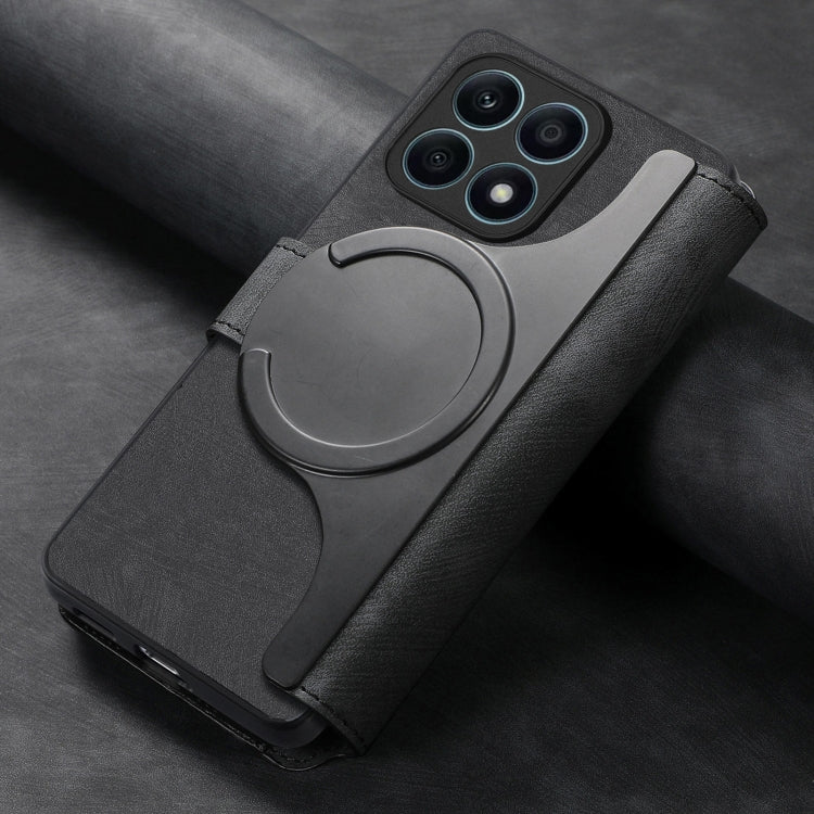 Coque Pour Honor X8a Étui en Cuir Rétro Neo MagSafe Anti-RFID Antivol (Noir)