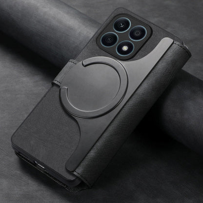 Coque Pour Honor X8a Étui en Cuir Rétro Neo MagSafe Anti-RFID Antivol (Noir)