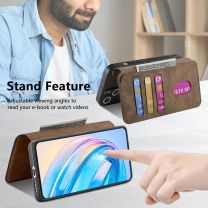 For Honor X8a CaseNeo MagSafe RFID Anti-theft Retro Leather Phone Case(Brown)