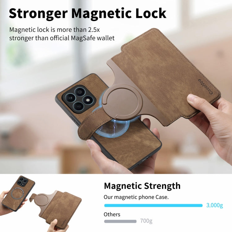 For Honor X8a CaseNeo MagSafe RFID Anti-theft Retro Leather Phone Case(Brown)