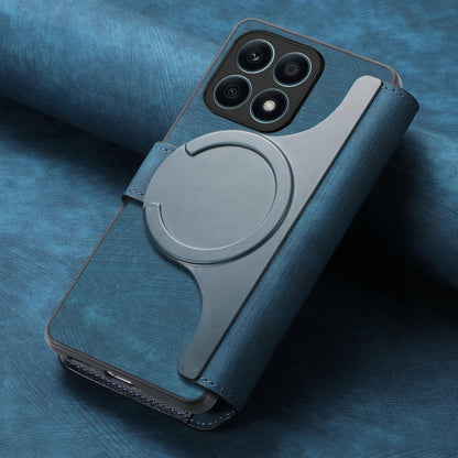 Coque For Honor X8a - Étui en cuir rétro avec MagSafe et blocage RFID (bleu)