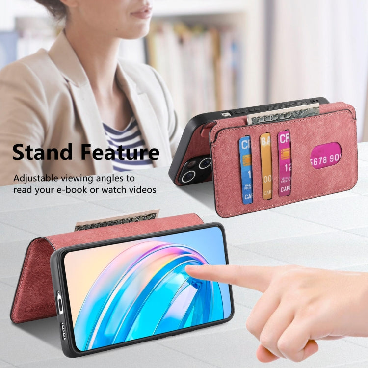 For Honor X8a CaseNeo MagSafe RFID Anti-theft Retro Leather Phone Case(Pink)