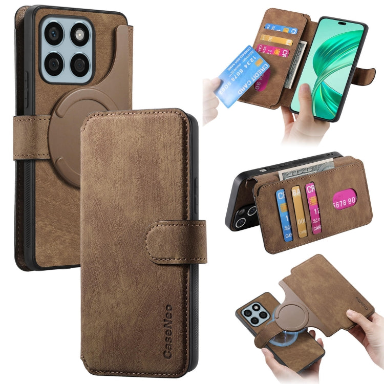 For Honor X8b CaseNeo MagSafe RFID Anti-theft Retro Leather Phone Case(Brown)