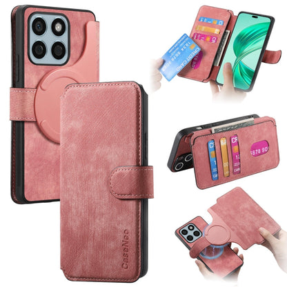 Coque For Honor X8bÉtui en cuir rétro anti-vol RFID Neo MagSafe (rose)
