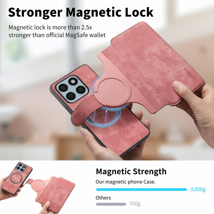 Coque For Honor X8bÉtui en cuir rétro anti-vol RFID Neo MagSafe (rose)