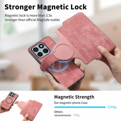 Coque For Honor X8bÉtui en cuir rétro anti-vol RFID Neo MagSafe (rose)
