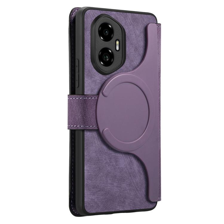 Coque For Honor 300 CaseNeo MagSafe RFID Antivol en Cuir Rétro pour Téléphone (Violet)
