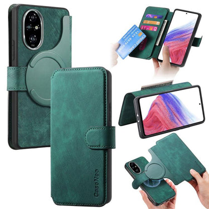 Coque For Honor 200 ProNeo MagSafe RFID Antivol en Cuir Rétro (Vert)