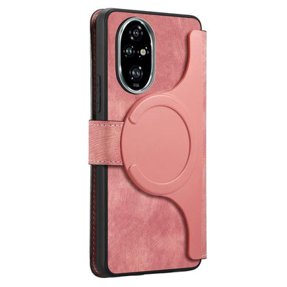 Coque Honor 200 Pro Neo MagSafe RFID Antivol en Cuir Rétro (Rose)