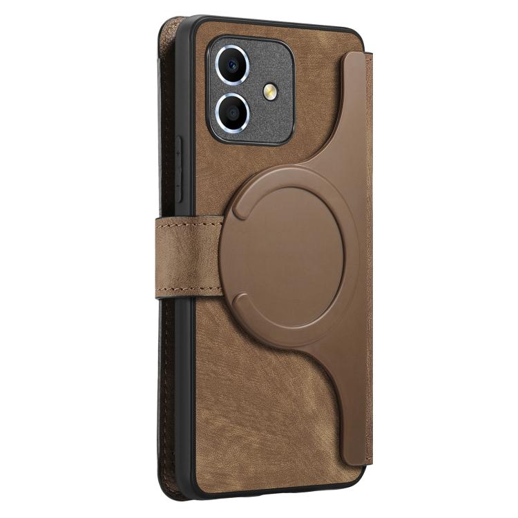 For Honor Play6C CaseNeo MagSafe RFID Anti-theft Retro Leather Phone Case(Brown)