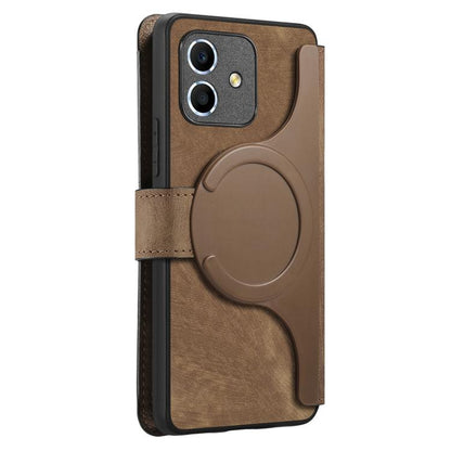 For Honor Play6C CaseNeo MagSafe RFID Anti-theft Retro Leather Phone Case(Brown)
