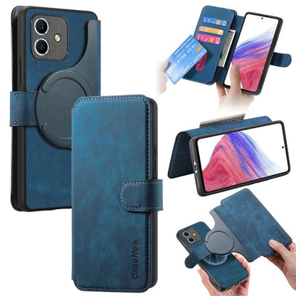 For Honor Play6C CaseNeo MagSafe RFID Anti-theft Retro Leather Phone Case(Blue)