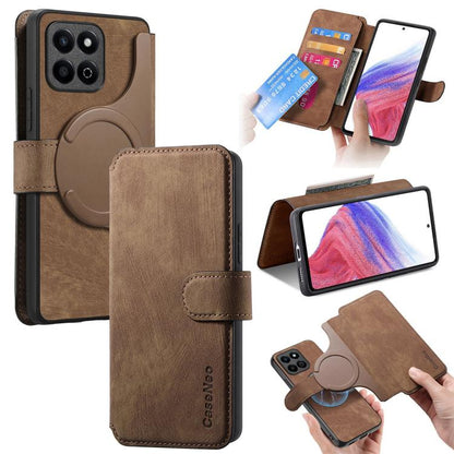 For Honor Play 30M 5G CaseNeo MagSafe RFID Anti-theft Retro Leather Phone Case(Brown)