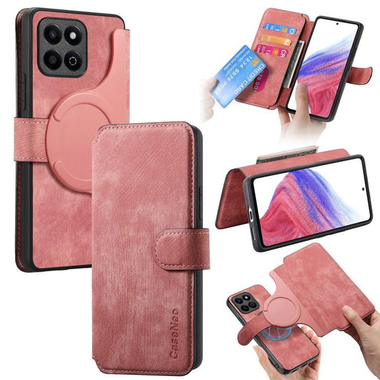 Pour coque Honor Play 30M 5GCoque de téléphone en cuir rétro avec MagSafe et anti-RFID (Rose)
