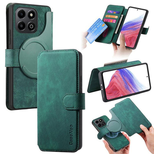 For Honor X6b CaseNeo MagSafe RFID Anti-theft Retro Leather Phone Case(Green)