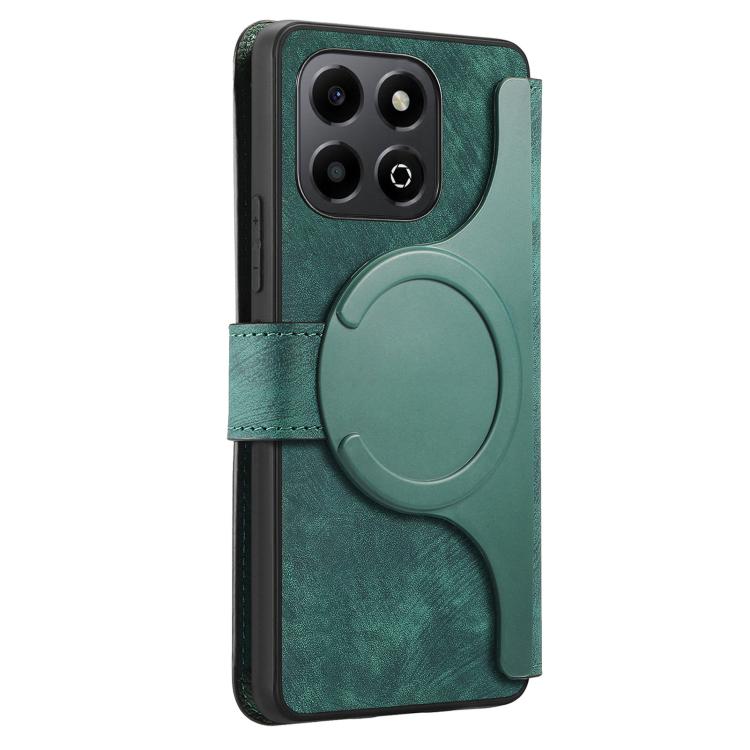 For Honor X6b CaseNeo MagSafe RFID Anti-theft Retro Leather Phone Case(Green)