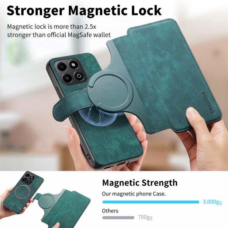 For Honor X6b CaseNeo MagSafe RFID Anti-theft Retro Leather Phone Case(Green)