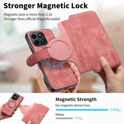 For Honor X6b CaseNeo MagSafe RFID Anti-theft Retro Leather Phone Case(Pink)